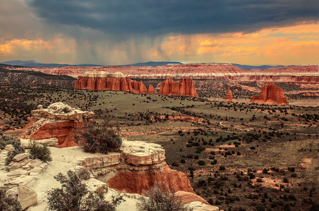 Cathedral Valley Summer Storm, Utah
