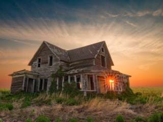 North Dakota Farmhouse Sunrise