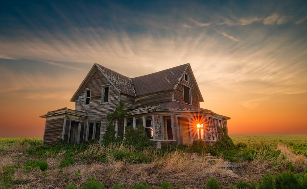 North Dakota Farmhouse Sunrise